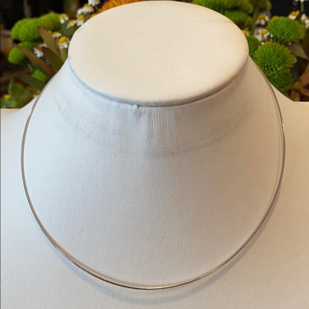 925 Sterling Silver 16” inches omega wire Necklace
